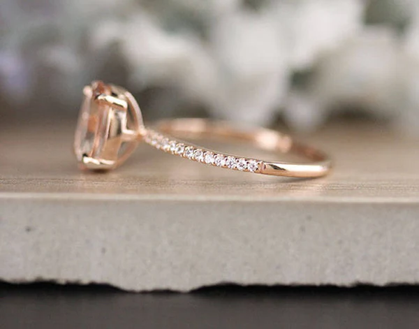 2_30227d04-ea09-449d-9a9a-0ad80dd4116f_600x600 Oval Peach Pink Morganite Engagement Ring, Promise Ring, Half Eternity Diamond Band Ring, Morganite Solitaire Ring, Rose Gold Ring