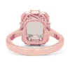 Unique Halo Morganite Engagement Ring Rose Gold Morganite Engagement Ring Emerald Cut Morganite Wedding Ring Morganite Bridal Promise Ring