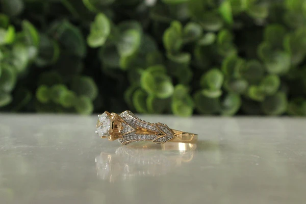 Round Moissanite Solitaire Diamond Engagement Ring, Sterling Silver Moissanite Diamond Wedding Ring For Bridal, 10K/14K Gold Anniversary Diamond Ring For Gift