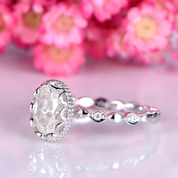 2_3338b23d-b63a-4a90-9883-4934615d07c1_600x600 Oval Moissanite Solitaire Diamond Engagement Ring, Moissanite Wedding Ring, Silver Moissanite Diamond Women Ring, Proposal Gold Ring For Her