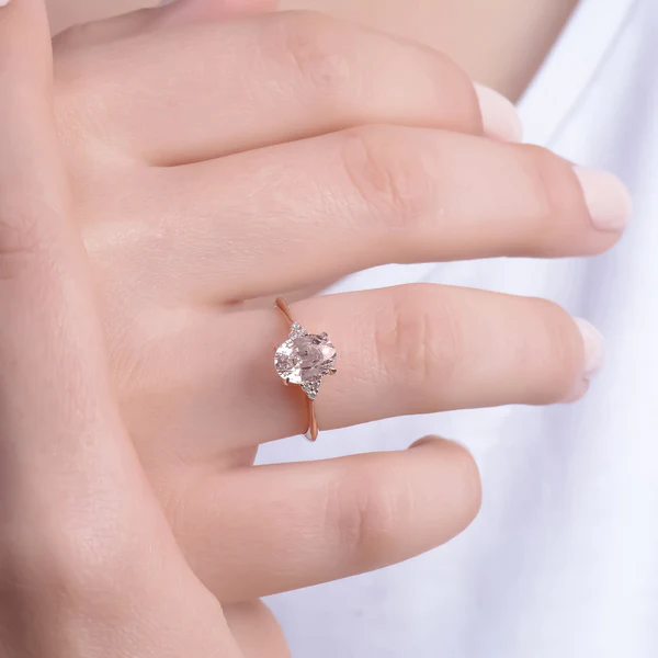 2_335d98f5-fced-45d7-9fd4-cf7e449cd462_600x600 Natural Morganite Engagement Ring, Oval Morganite Ring, Dainty Diamond and Morganite Ring, Promise Ring for Her