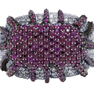 925 Sterling Silver Moissanite Diamond Men Ring, Fully Iced Gold Plated Men Pinky Ring, Round Moissanite Diamond Hip Hop Ring For Him