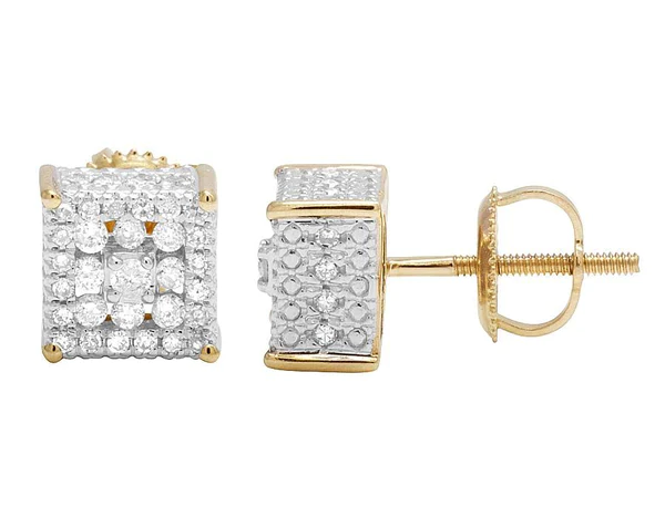 2_3ac07d4b-8fe8-4652-bb5a-98c9e9b92724_600x600 Round VVS Diamond Sterling Silver Stud Halo Diamond Earring, 10K/14K Gold Hip Hp Jewelry For Women, Anniversary Gift For Her