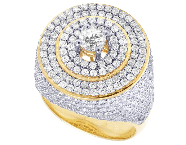 2_3bef368f-fd78-450d-87a6-dcacfc1423fe_600x600 925 Sterling Silver Moissanite Diamond Men Ring, Fully Iced Gold Plated Men Pinky Ring, Round Moissanite Diamond Hip Hop Ring For Him