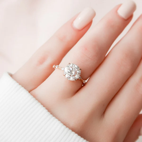 2_3d13186b-2c03-4762-aeed-e6b7ca138eb7_600x600 2 CT Round Moissanite Solitaire Diamond Engagement Ring, Sterling Silver Moissanite Diamond Wedding Ring For Bridal, 10K/14K Gold Anniversary Diamond Ring For Gift