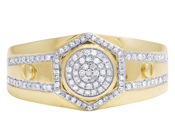 2_450c96af-567f-4917-a465-d1bab79a187b_600x600 925 Sterling Silver Moissanite Diamond Men Ring, Fully Iced Gold Plated Men Pinky Ring, Round Moissanite Diamond Hip Hop Ring For Him