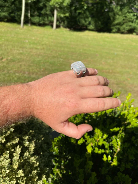 Moissanite Diamond Customized Men Diamond Ring, Sterling Silver Champion Men Ring For Birthday Gift, Gold Plated Diamond Ring, Men Ring