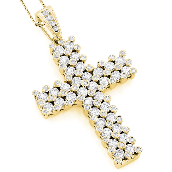 2_4fab49dd-117a-42e8-8a57-6781eff97703_600x600 Round VVS Diamond CROSS Hip Hop Pendant, Sterling Silver Iced Out Birthday Gift Pendant, Charm Diamond Hip Hop Pendant