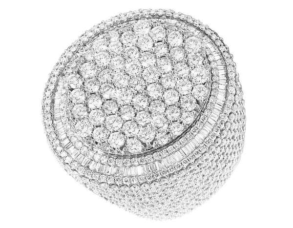 925 Sterling Silver Moissanite Diamond Men Ring, Fully Iced Gold Plated Men Pinky Ring, Round Moissanite Diamond Hip Hop Ring For Him