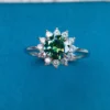 2_5a796a5e-1c99-45be-bea9-3b65253e0306_600x600 Green Moissanite Ring, Sunflower Design, Brilliant Round Cut Moissanite Diamond Ring | 925 Sterling Silver