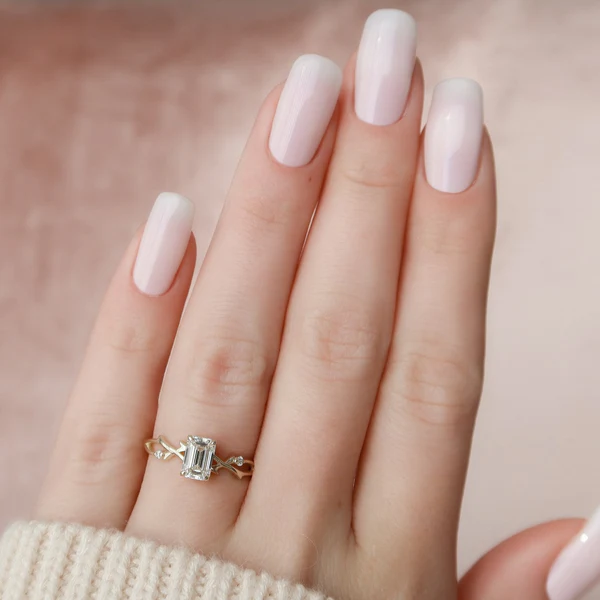 Emerald Moissanite Solitaire Diamond Engagement Ring, Sterling Silver Moissanite Diamond Wedding Ring For Bridal, 10K/14K Gold Anniversary Diamond Ring For Gift