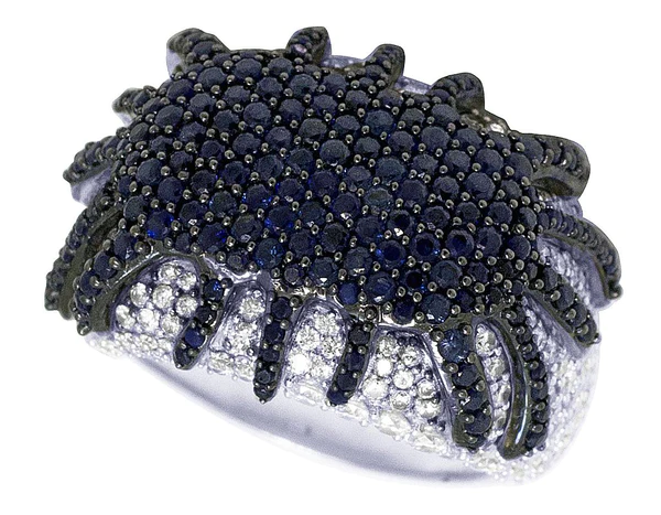 925 Sterling Silver Moissanite Diamond Men Ring, Fully Iced Gold Plated Men Pinky Ring, Round Moissanite Diamond Hip Hop Ring For Him