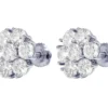 Round VVS Diamond Sterling Silver Stud Cluster Diamond Earring, 10K/14K Gold Hip Hp Jewelry For Women, Anniversary Gift For Her