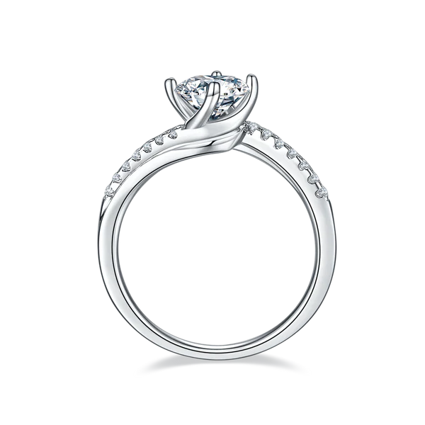 Round Moissanite Solitaire Diamond Engagement Ring, Sterling Silver Moissanite Diamond Wedding Ring For Bridal, 10K/14K Gold Anniversary Diamond Ring For Gift