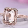 Morganite Diamond Ring, Sterling Silver Ring, Morganite Diamond Wedding Ring, Halo Diamond Ring, Victorian Diamond Jewelry, Engagement Diamond Rings, Sterling Silver, Cocktail Ring, Promise Ring Jewelry