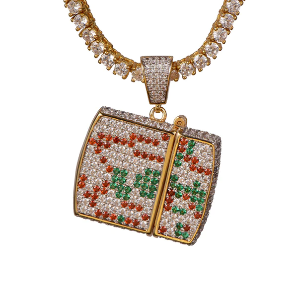 Customized Lighter Round VVS Diamond Hip Hop Pendant, Sterling Silver Iced Out Birthday Gift Pendant, Charm Diamond Hip Hop Pendant