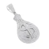Round VVS Diamond MONEY BAG Hip Hop Pendant, Sterling Silver Iced Out Birthday Gift Pendant, Charm Diamond Hip Hop Pendant