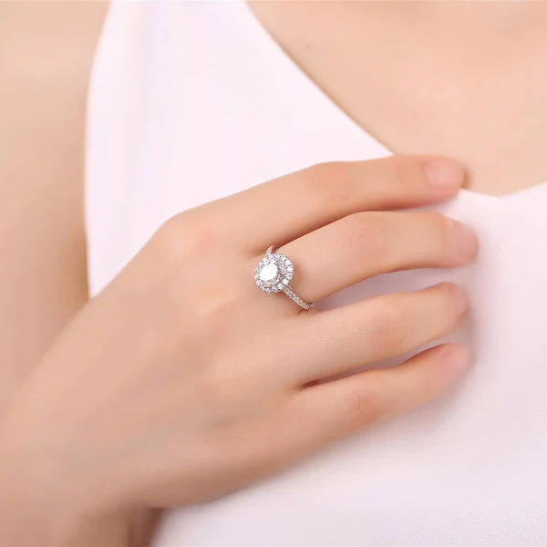 2_81a66dfd-d690-4bda-aac2-cb33e925419b_600x600 Oval Moissanite Halo Diamond Engagement Ring, Sterling Silver Moissanite Diamond Wedding Ring For Bridal, 10K/14K Gold Anniversary Diamond Ring For Gift