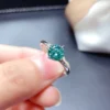 Green Moissanite Ring Real 925 Sterling Silver Fine Jewelry Moissanite Diamond Ring for Women Anniversary Gift For Her