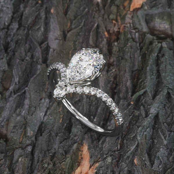 Pear Moissanite Solitaire Diamond Engagement Ring, Sterling Silver Moissanite Diamond Wedding Ring For Bridal, 10K/14K Gold Anniversary Diamond Ring For Gift