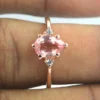 Pear Natural Pink Morganite Rose Gold Engagement Ring Sterling Silver  Diamond Wedding Rings Minimalist Women Promise Anniversary Gift