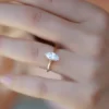 Marquise Moissanite Solitaire Diamond Engagement Ring, Sterling Silver Moissanite Diamond Wedding Ring For Bridal, 10K/14K Gold Anniversary Diamond Ring For Gift