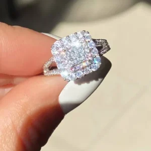 Round Moissanite Solitaire Diamond Engagement Ring, Sterling Silver Moissanite Diamond Wedding Ring For Bridal, 10K/14K Gold Anniversary Diamond Ring For Gift