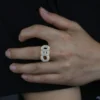 2_ba53fbc1-d8a2-43a8-bb12-df95d5c5fdc7_600x600 925 Sterling Silver Round Moissanite Diamond CEO Men Ring, Fully Iced Gold Plated Men Pinky Ring, Round Moissanite Diamond Hip Hop Ring For Him