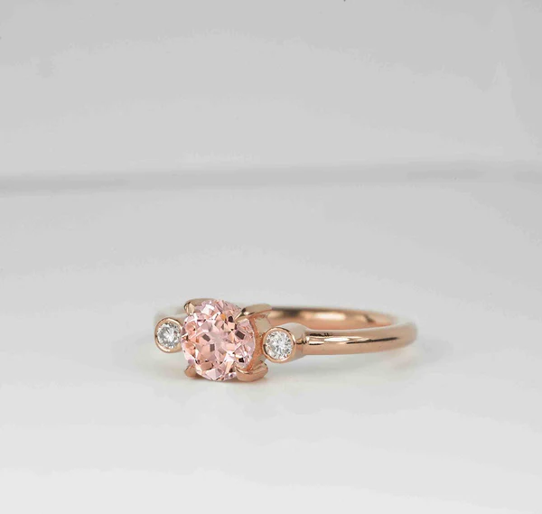 2_c5bb2ab8-6587-41ed-af2a-66b44b3efce6_600x600 Morganite Engagement Ring | Dainty Morganite and Diamond Anniversary Ring | Round Diamond Bridal Promise Art Deco Ring | Luxury Unique Ring