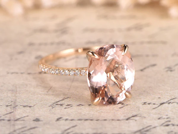 2_c9f1842d-591a-481a-b736-500e0e500353_600x600 Pink Morganite Engagement Ring Rose Gold 14K Rose Gold Diamond Band Oval Natural Morganite Ring Promise Ring Wedding Ring