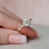 Round Moissanite Solitaire Diamond Engagement Ring, Sterling Silver Moissanite Diamond Wedding Ring For Bridal, 10K/14K Gold Anniversary Diamond Ring For Gift
