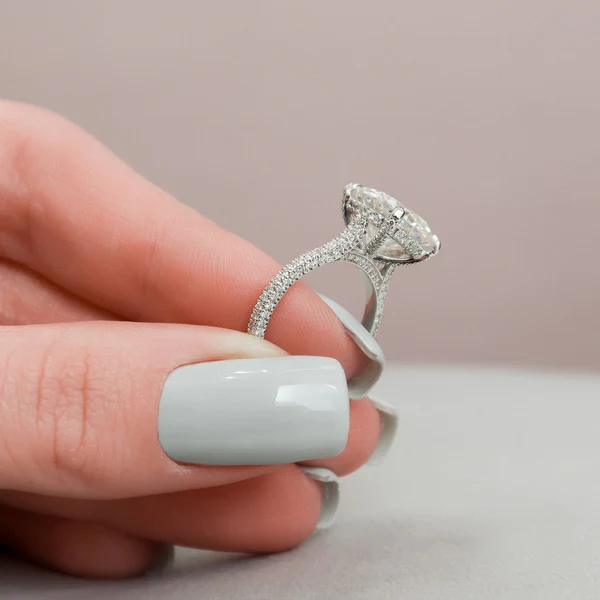 Round Moissanite Solitaire Diamond Engagement Ring, Sterling Silver Moissanite Diamond Wedding Ring For Bridal, 10K/14K Gold Anniversary Diamond Ring For Gift