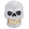 925 Sterling Silver Moissanite Diamond SKULL Men Ring, Fully Iced Gold Plated Men Pinky Ring, Round Moissanite Diamond Hip Hop Ring For Him
