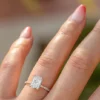 2.00 CT Radiant Cut Moissanite Engagement Ring Moissanite Engagement Ring 14K Yellow Gold Hidden Halo Anniversary Ring Wedding Ring Her