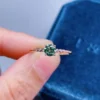 2_e03f7448-2af6-4e51-9722-b16bd0b22a04_600x600 Dainty Green Moissanite Ring, Sterling Silver Band Ring, Unique Wedding ring, Cushion Moissanite, Green Gemstone Ring, Bridal Rings