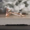 2_ead5dcc8-3d1c-4ee6-8824-5928354ff668_600x600 Peach Pink Morganite Engagement Ring, Pear 10x7mm Morganite and Diamond Half Eternity Ring, Rose Gold Morganite ring, Diamond Band
