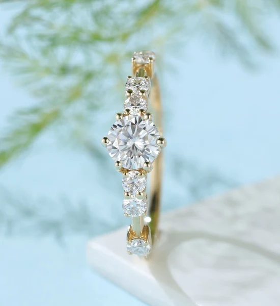 2_eafa49c7-f5e0-4b3c-a8e9-0f9d07390543_600x600 Round Moissanite Solitaire Diamond Engagement Ring, Moissanite Wedding Ring, Silver Moissanite Diamond Women Ring, Proposal Gold Ring For Her