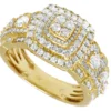 925 Sterling Silver Moissanite Diamond Men Ring, Fully Iced Gold Plated Men Pinky Ring, Round Moissanite Diamond Hip Hop Ring For Him