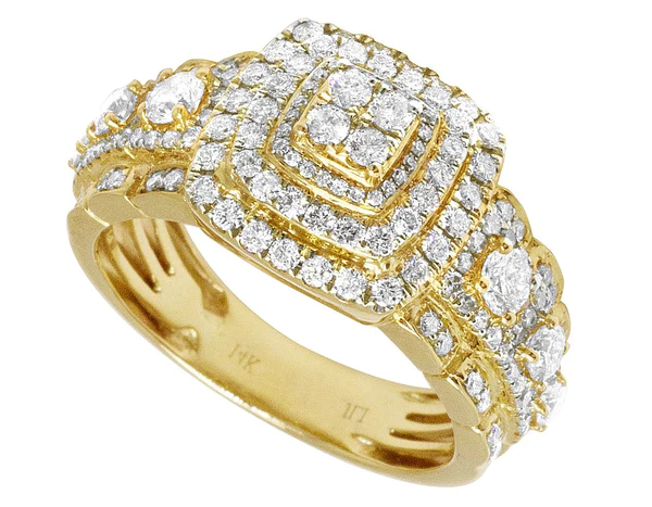 925 Sterling Silver Moissanite Diamond Men Ring, Fully Iced Gold Plated Men Pinky Ring, Round Moissanite Diamond Hip Hop Ring For Him