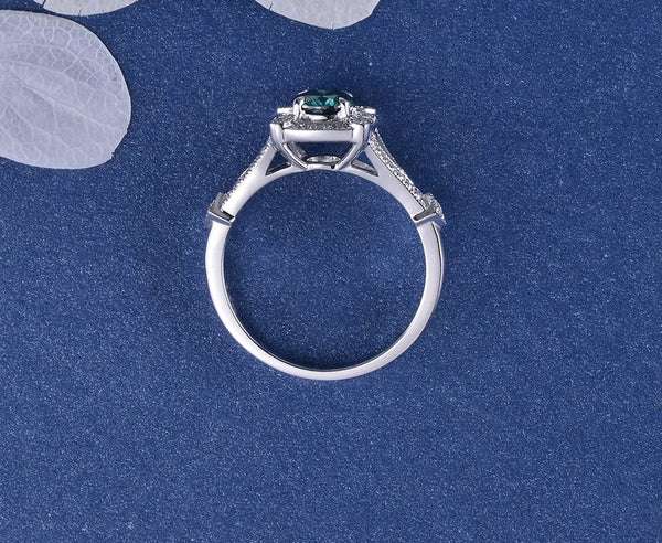 2_fb41d7b3-72ee-42ca-a744-445509f8a4cf_600x600 Art Deco Moissanite Engagement Ring White Gold Green Moissanite Ring Flower Halo Antique Anniversary Unique Retro Women Ring Vintage