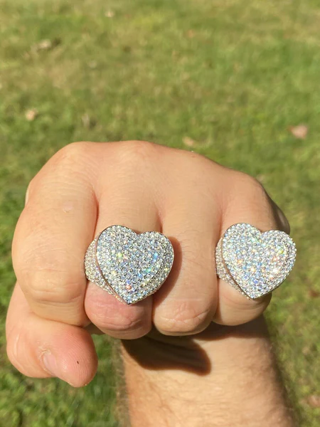 Moissanite Diamond Customized Men Diamond Ring, Sterling Silver Champion Men Ring For Birthday Gift, Gold Plated Diamond Ring, Men Ring