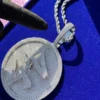 Customized Letter & Number Round VVS Diamond Spinning Hip Hop Pendant, Sterling Silver Iced Out Birthday Gift Pendant, Charm Diamond Hip Hop Pendant