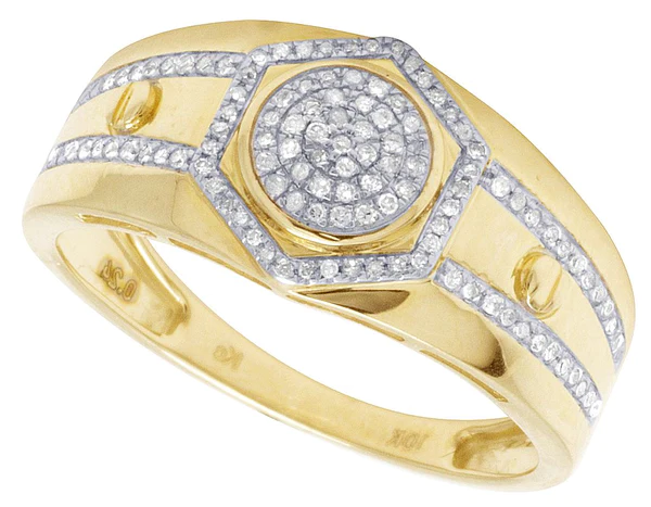 3_145303d0-3cd1-4f56-8a4e-f2303e560007_600x600 925 Sterling Silver Moissanite Diamond Men Ring, Fully Iced Gold Plated Men Pinky Ring, Round Moissanite Diamond Hip Hop Ring For Him