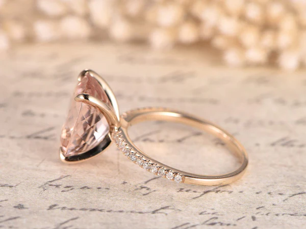 3_1b3853d9-9ce3-48e1-9a3f-830d36558b61_600x600 Pink Morganite Engagement Ring Rose Gold 14K Rose Gold Diamond Band Oval Natural Morganite Ring Promise Ring Wedding Ring
