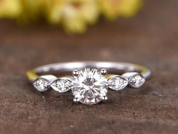 3_221501f2-991f-42ad-95a2-1d66c6919b30_600x600 Round Moissanite Solitaire Diamond Engagement Ring, Moissanite Wedding Ring, Silver Moissanite Diamond Women Ring, Proposal Gold Ring For Her