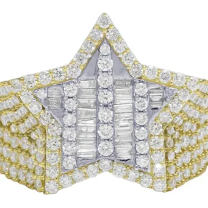 3_22153b66-1e2f-4b65-8689-255faf36bf70_600x600 925 Sterling Silver Moissanite Diamond STAR Men Ring, Fully Iced Gold Plated Men Pinky Ring, Round Moissanite Diamond Hip Hop Ring For Him