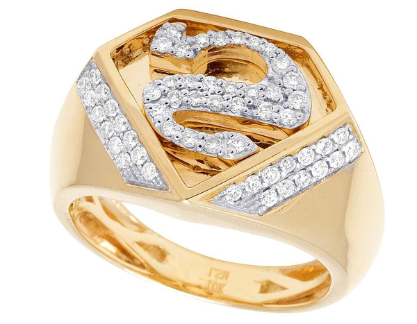 3_243a7a88-acec-43c9-a53f-fc404c010a7f_600x600 925 Sterling Silver Moissanite Diamond SUPERMAN Men Ring, Fully Iced Gold Plated Men Pinky Ring, Round Moissanite Diamond Hip Hop Ring For Him