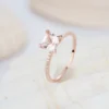 Natural Pink Morganite and Diamond Engagement Ring, 2 Carat Rose Gold Princess Cut Wedding Ring, Anniversary Promise Ring Gifts