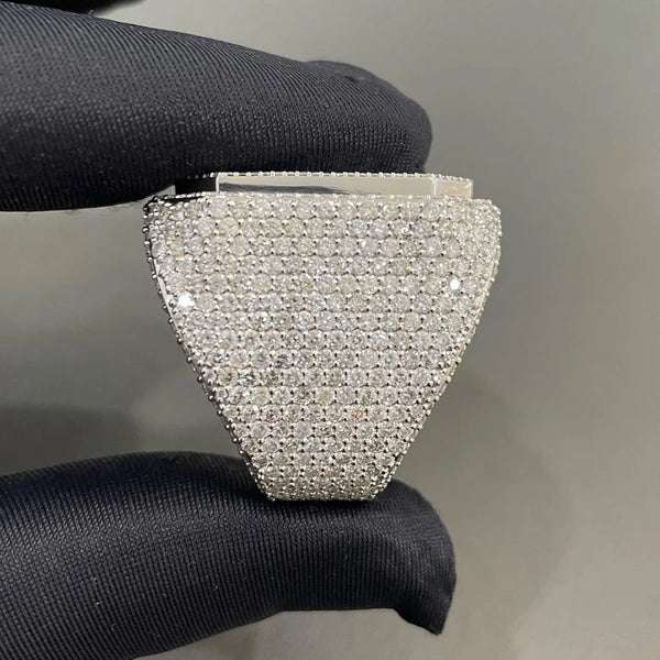 Men's Iced Out Ring, VVS Moissanite Diamond Ring, 925 Silver Championship Ring, Rapper Hip Hop Champion Rings, Custom Diamond Ring, Men Gift