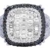 925 Sterling Silver Baguette Moissanite Diamond Men Ring, Fully Iced Gold Plated Men Pinky Ring, Round Moissanite Diamond Hip Hop Ring For Him